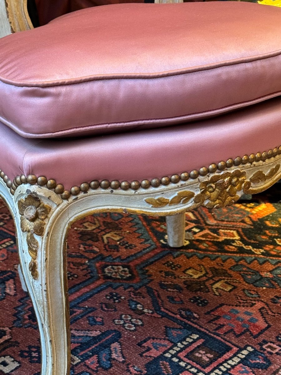 Petite chaise chauffeuse Louis XV, fin XIXe.  Très bon état, ou chaise d’enfant. -photo-4
