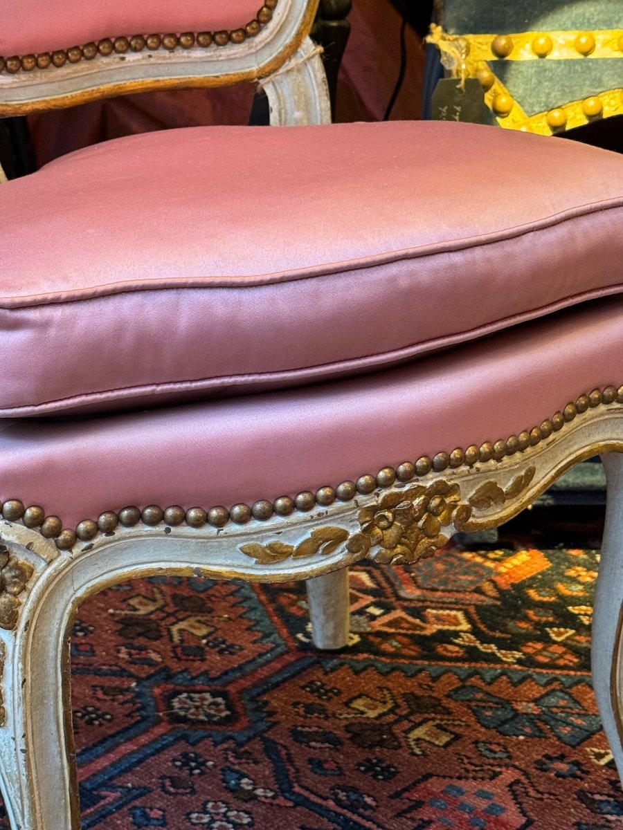Petite chaise chauffeuse Louis XV, fin XIXe.  Très bon état, ou chaise d’enfant. -photo-1