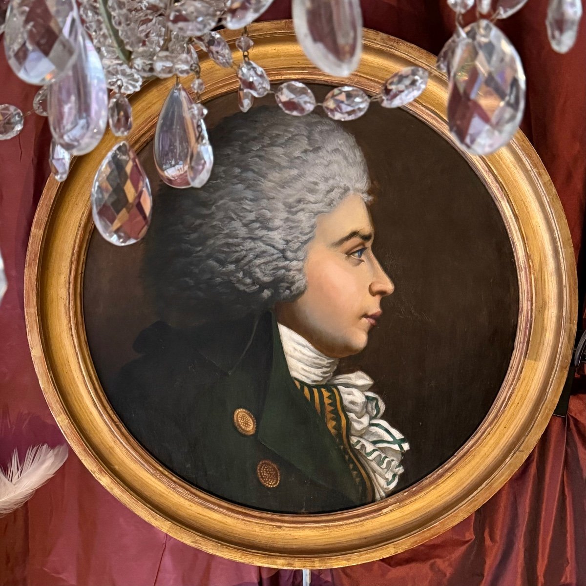     A. Merlin de Thionville* 1790, 54cm diamètre. Époque XVIIIème. -photo-1