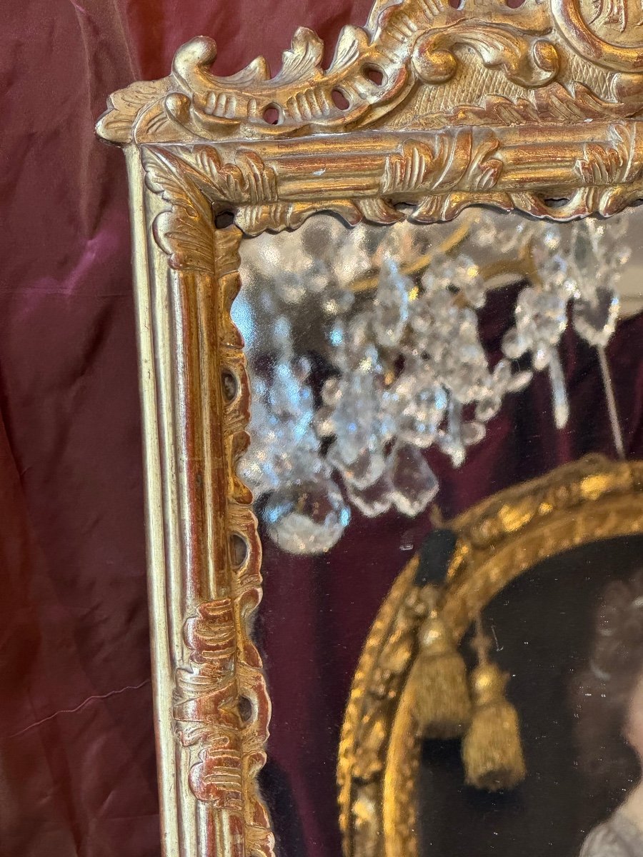 Très beau miroir de table XVIIIè, époque Régence. -photo-1