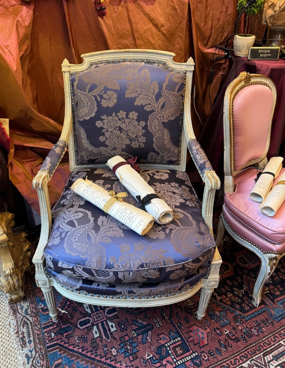 Fauteuil époque Louis XVI, d’un grand atelier, vers 1780. Inventaire…-photo-8