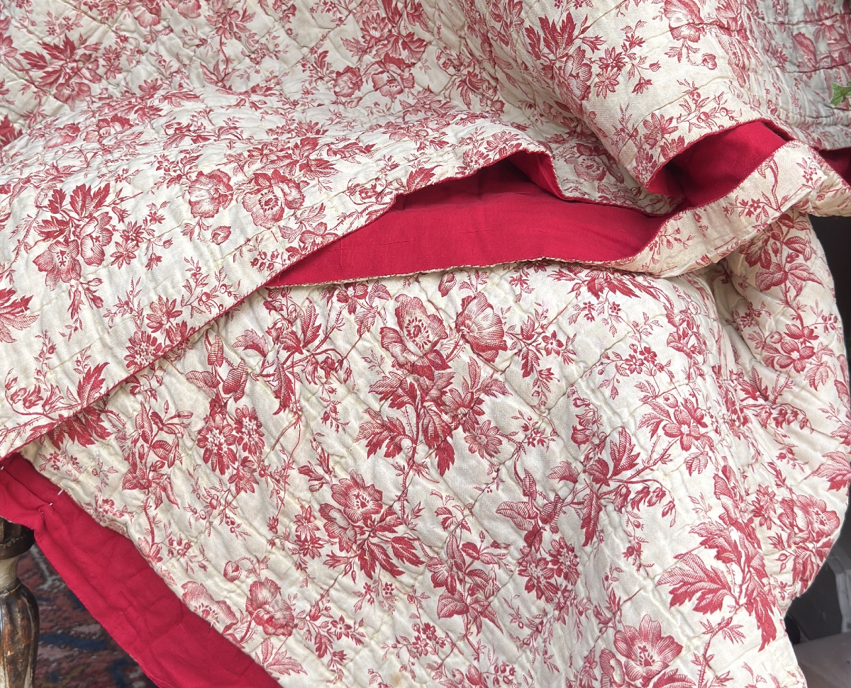 Double-sided Square Provençal Quilt. Early 20th Century. Very Good Condition. 