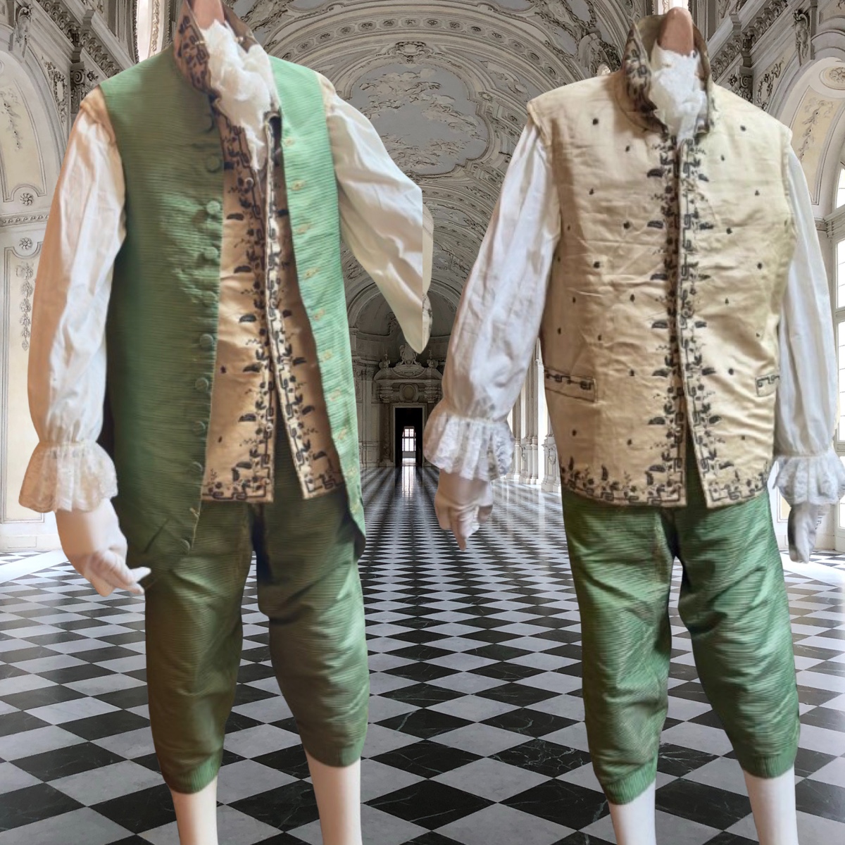 Veste, gilet, culotte, fin XVIIIe, Directoire. 