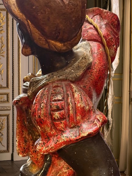 Polychrome Venetian Moor, Torchiere Holder, Early 20th Century, Electrified.-photo-3