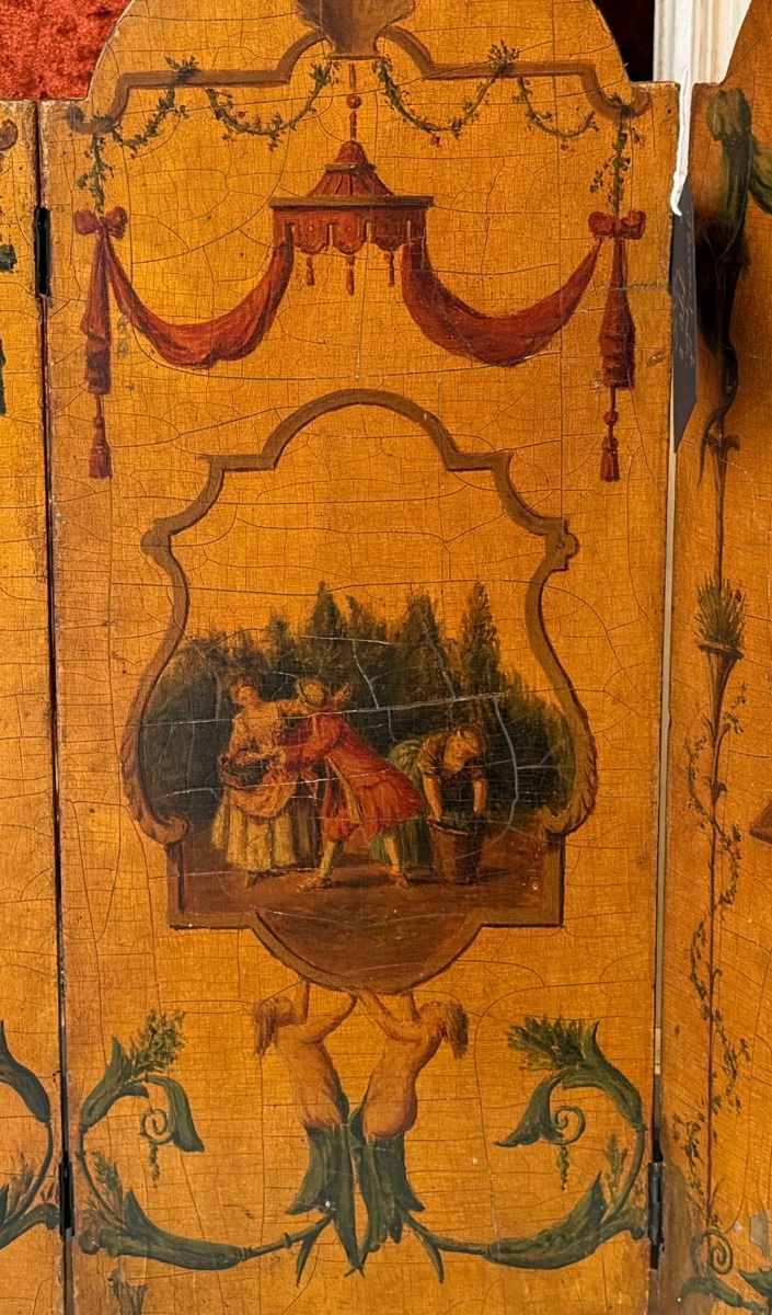 Table Screen, Decorations And Scenes After Watteau, Double-sided Lacquer, Late 19th Century.-photo-4