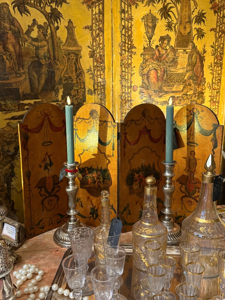 Table Screen, Decorations And Scenes After Watteau, Double-sided Lacquer, Late 19th Century.-photo-5