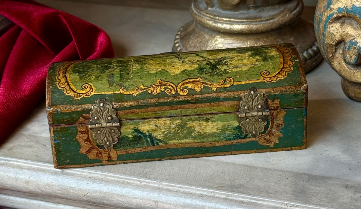 Coffret d’épingles de coiffure, vernis Martin, Louis XV., Époque XVIIIe. -photo-2