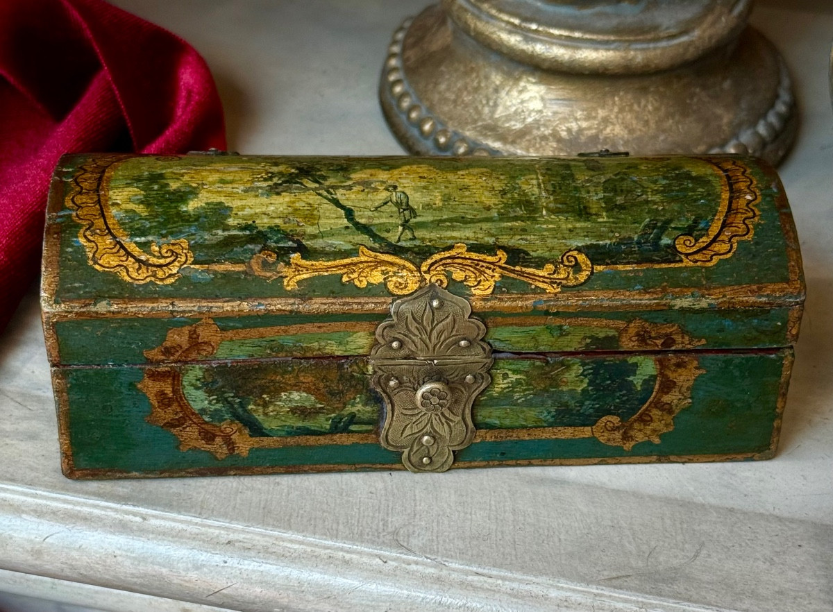 Coffret d’épingles de coiffure, vernis Martin, Louis XV., Époque XVIIIe. -photo-3