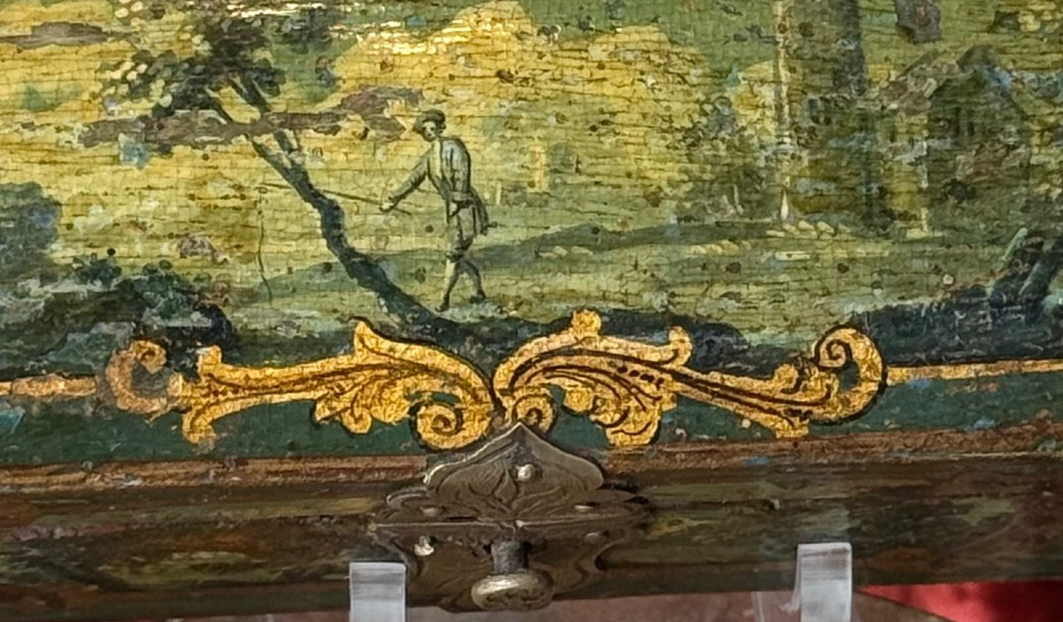 Coffret d’épingles de coiffure, vernis Martin, Louis XV., Époque XVIIIe. -photo-1