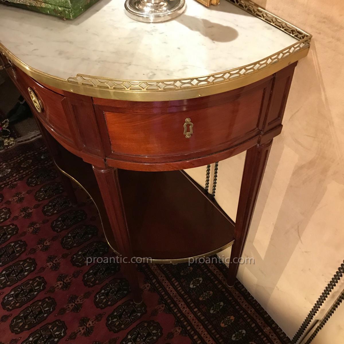 Console demi-lune Louis XVI, estampillée de F. Schey -photo-2