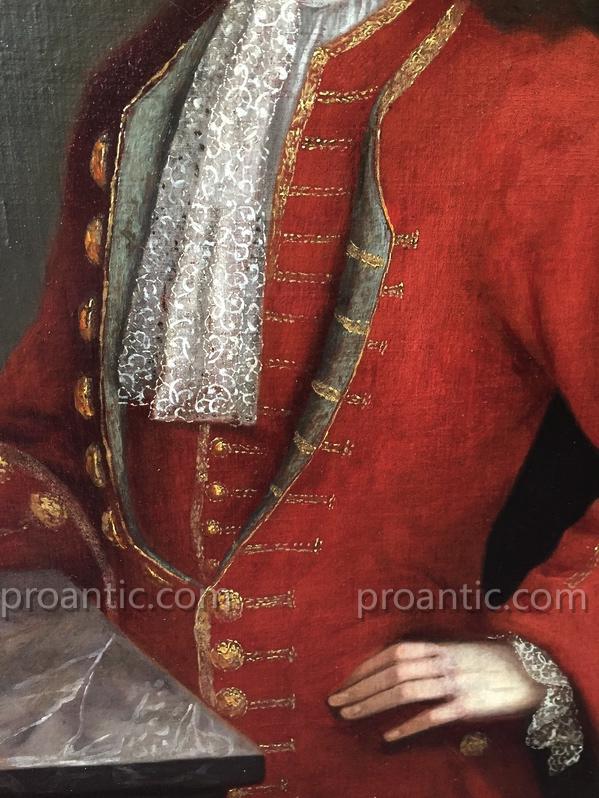 Noble du Piémont en habit rouge, époque Régence, XVIIIe.**-photo-2