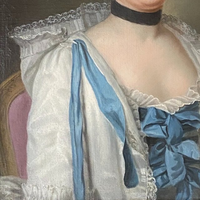 HST   Dame élégante en son intérieur, vers 1765, ( ent. LM Van Loo).-photo-2