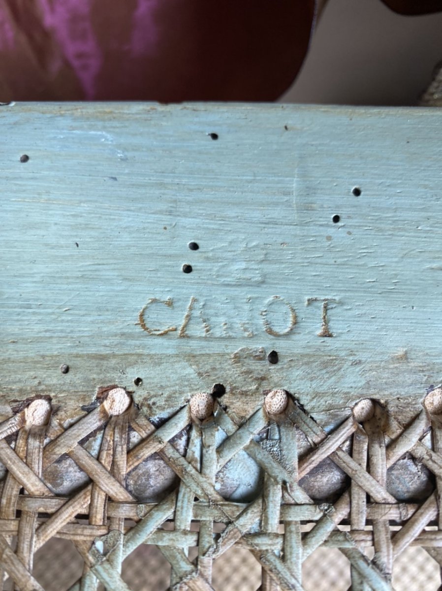 F. CANOT.  Rare suite de 6 chaises  estampillées, ép. Louis XV. Lyon.-photo-5