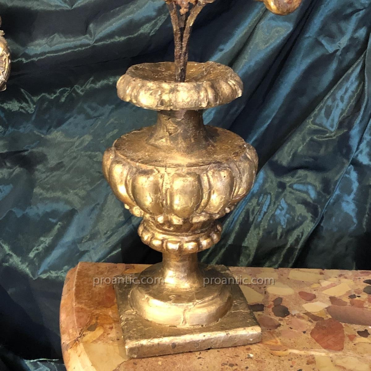 Pair Of 18th Century Fire Pots, “floral” Candle Holders.-photo-4