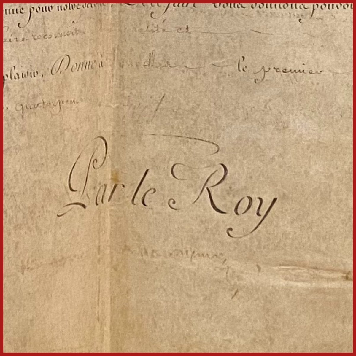 Noble, Capitaine, Maison militaire du Roi,** (A. Vestier attr) + un brevet. Ep. Louis XVI. -photo-5