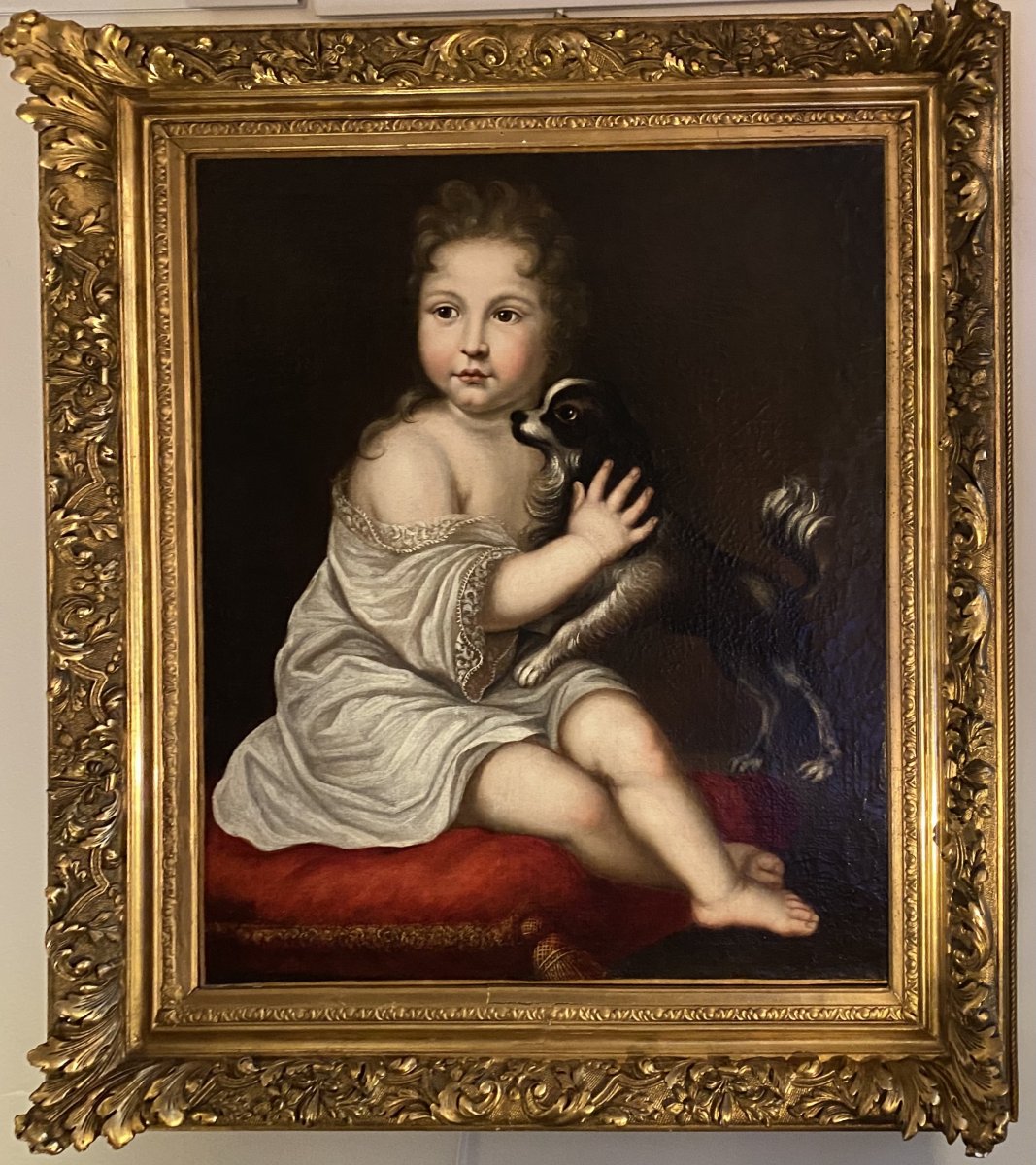 Jeune Maître et son petit chien, 1720, J. Ranc** HST-photo-6