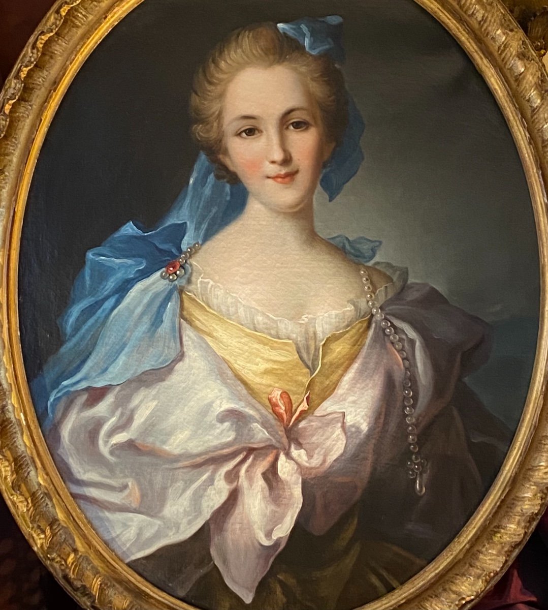 Elegant Young Woman, 1760, L-m Van Loo (entourage).