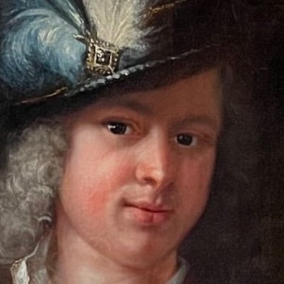 Portrait d’homme attribué à JF Courtin vers 1730, à la coiffe ornée de plumes. -photo-7