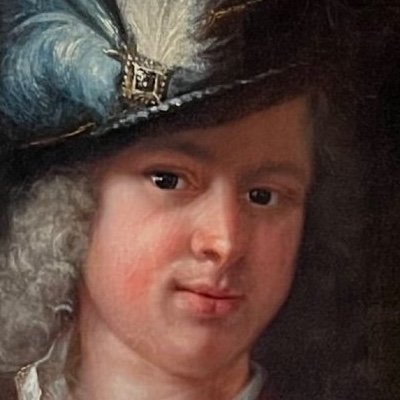 Portrait d’homme attribué à JF Courtin vers 1730, à la coiffe ornée de plumes. -photo-5