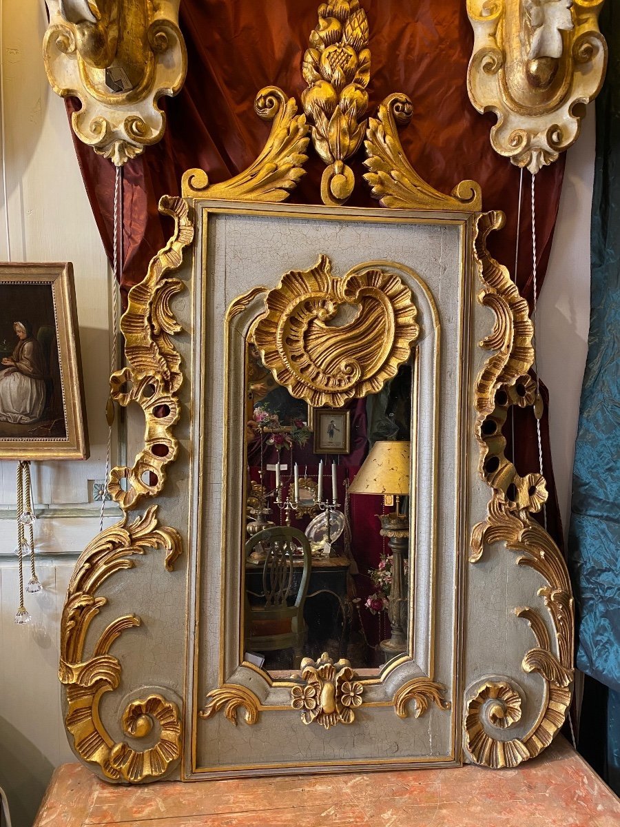 Large Baroque Mirror  Early 19th Century. Italy.-photo-2