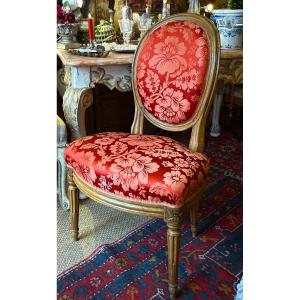 Louis XVI Chair, With Medallion Back, 18th Century.