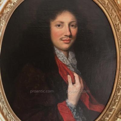 Beau portrait, époque Louis XIV, fin XVIIème. Hst