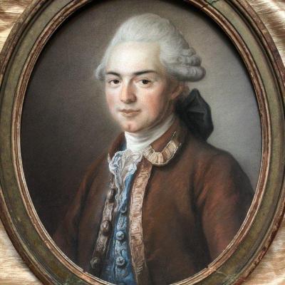 Portrait en pastel, 1772, par M de Bresson, élève de Drouais peintre du Roy.