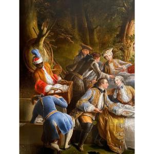 Halte de chasse (1737), Carle Van Loo (suiveur). (131 cm x 103 cm)