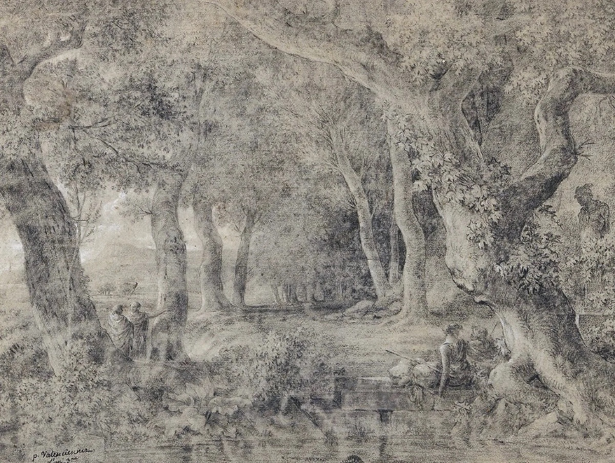 Pierre-henri De Valenciennes - Figures Au Bord d'Un Ruisseau Dans Une Forêt Arcadienne