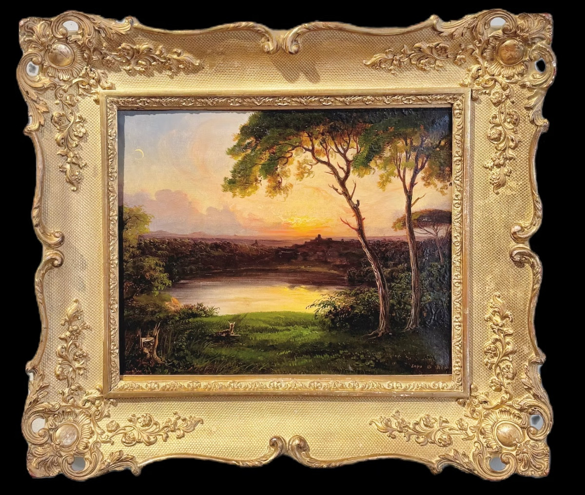Antoine-victor-edmond Joinville - Sunset On Lake Nemi-photo-2