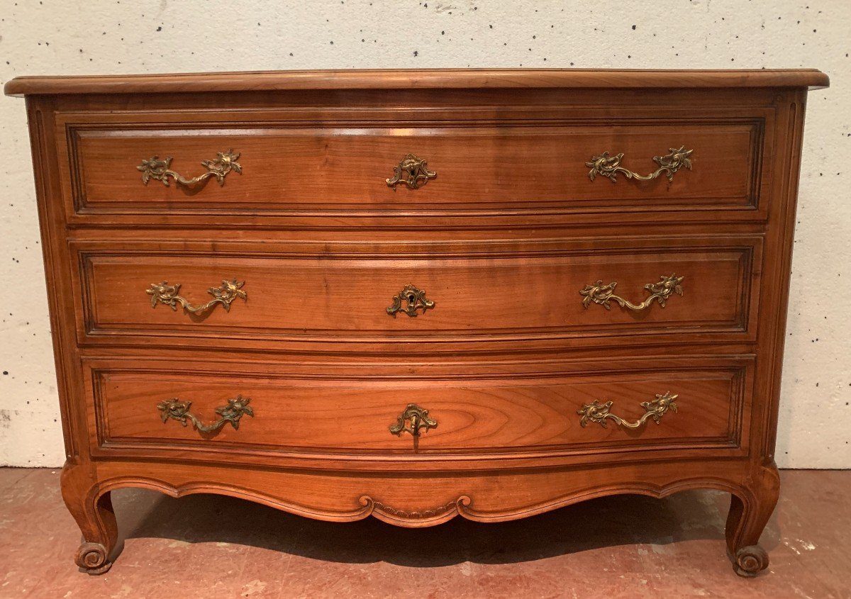 Commode A Façade Galbée De Style Provençal XVIII Siècle-photo-1