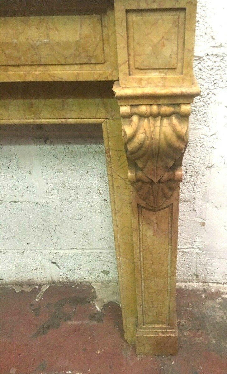 Yellow Marble Fireplace Old Louis Philippe Fireplace-photo-2