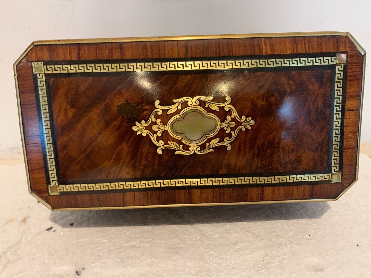 Napoleon III Tea Box Boulle Marquetry Box XIX Century-photo-3