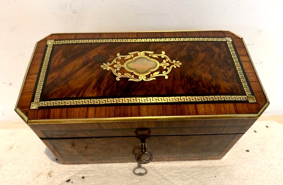 Napoleon III Tea Box Boulle Marquetry Box XIX Century-photo-3