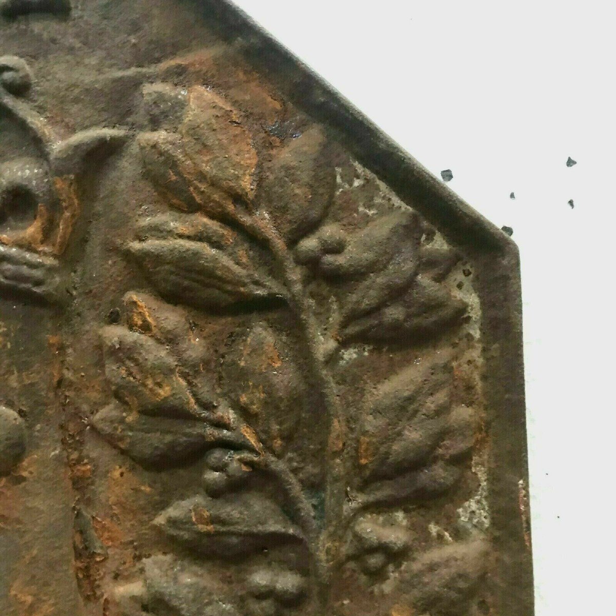 Fireplace Plate In Cast Iron Decorde Coat Of Arms Crowned XIX Century-photo-2