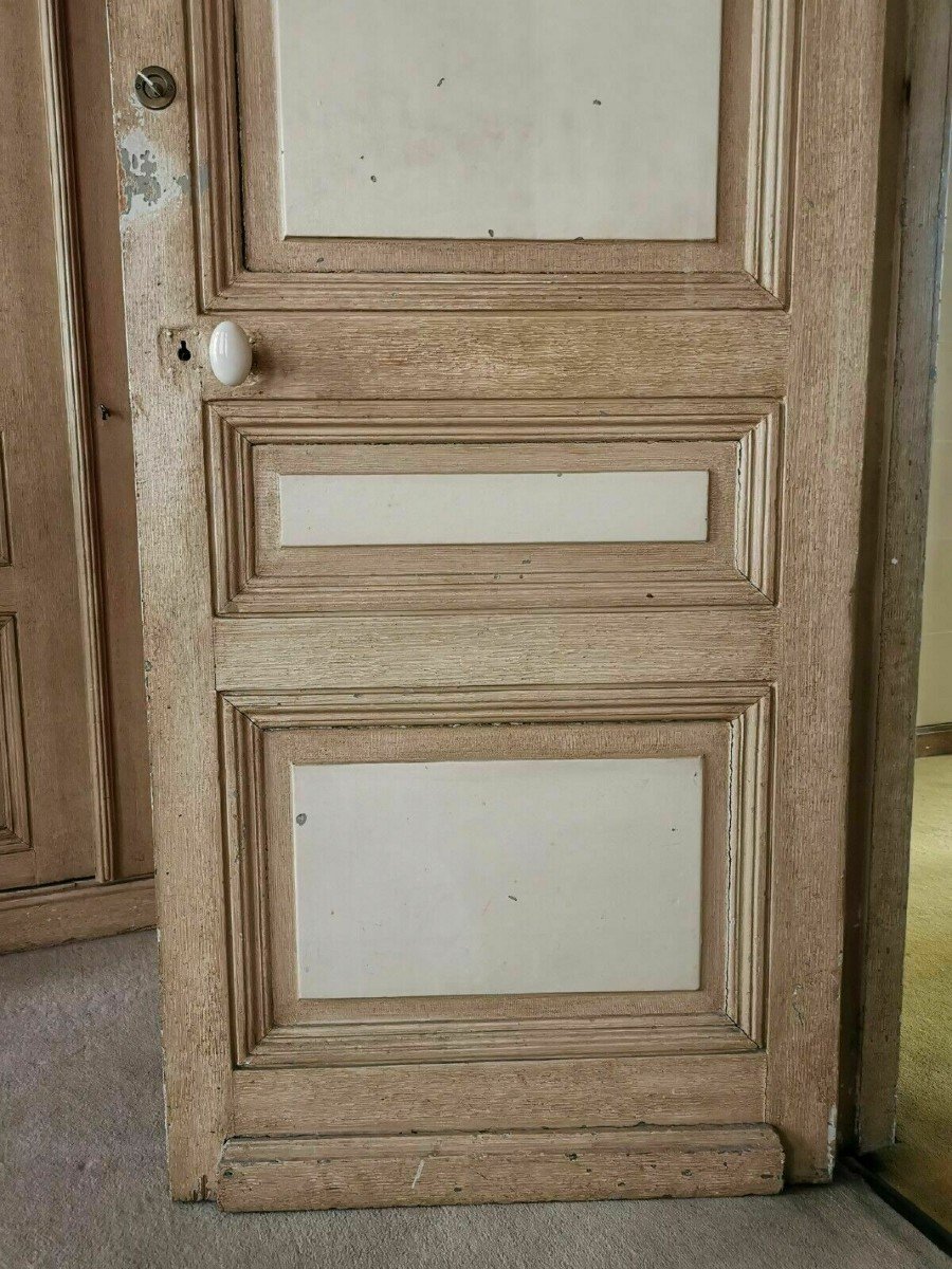 Double-sided Passage Door In Patinated Fir XX Century-photo-4