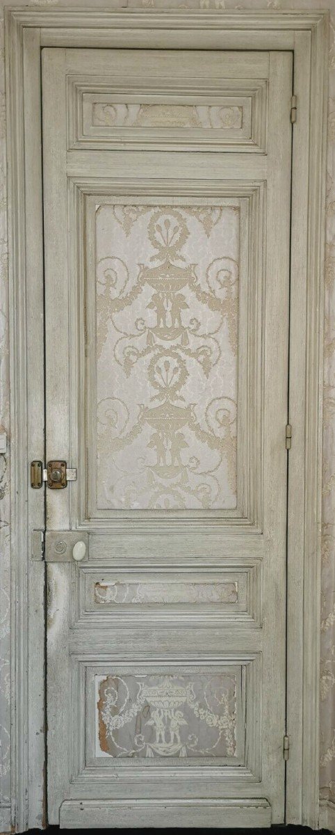 Double-sided Passage Door In Patinated Fir XX Century