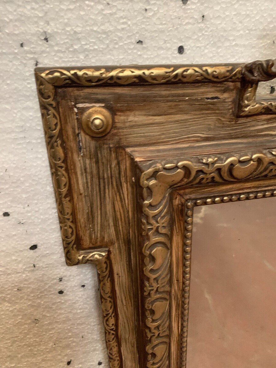Napoleon III Style Mirror In Wood And Patinated Stucco XX Century-photo-4