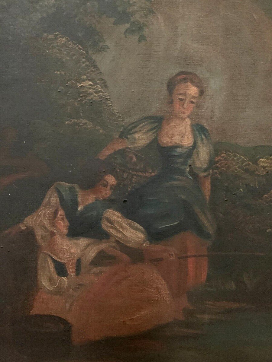 Louis XVI Style Trumeau In Patinated And Gilded Wood-photo-5