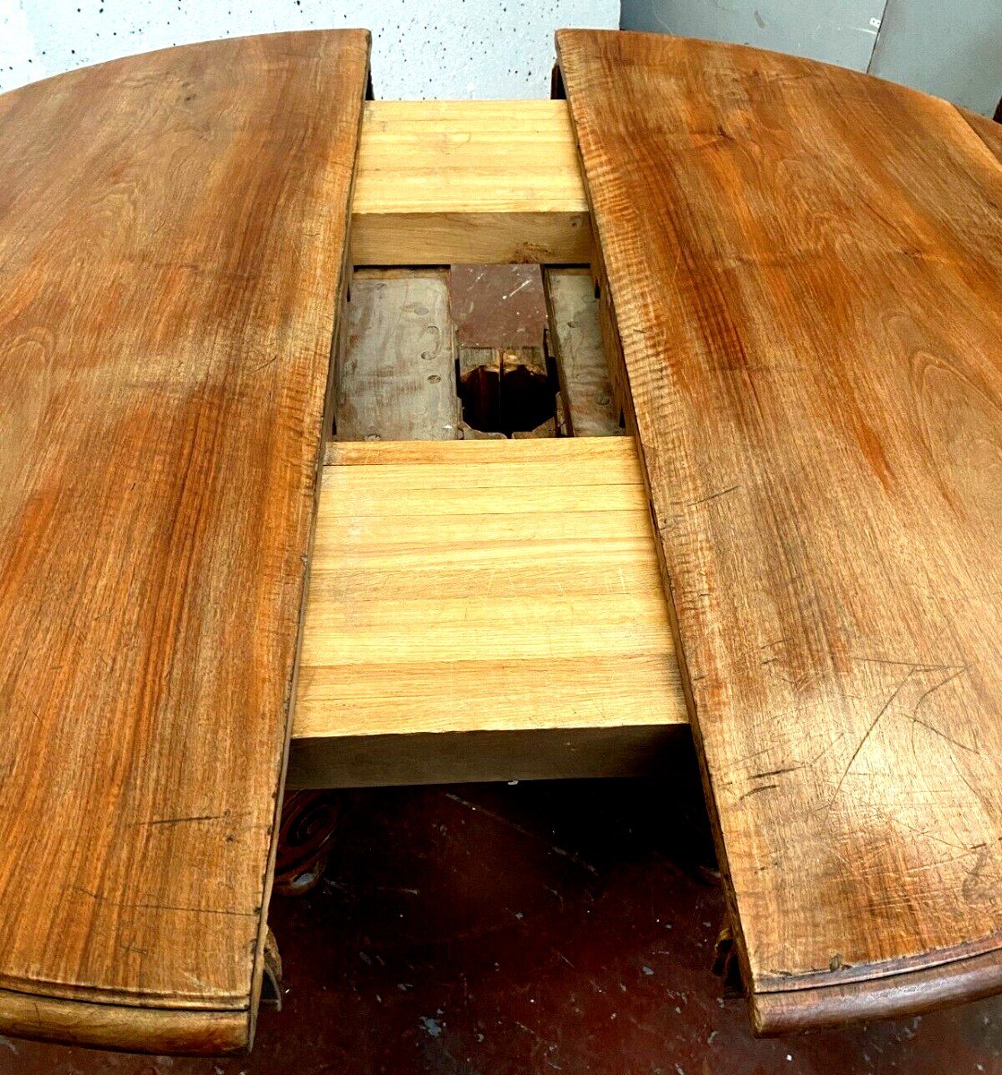 Large Napoleon III Table With Central Base In Solid Walnut XIX Century-photo-4