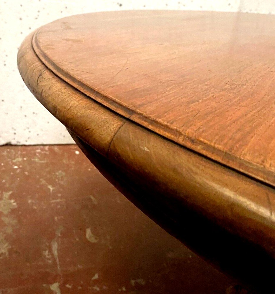 Large Napoleon III Table With Central Base In Solid Walnut XIX Century-photo-5