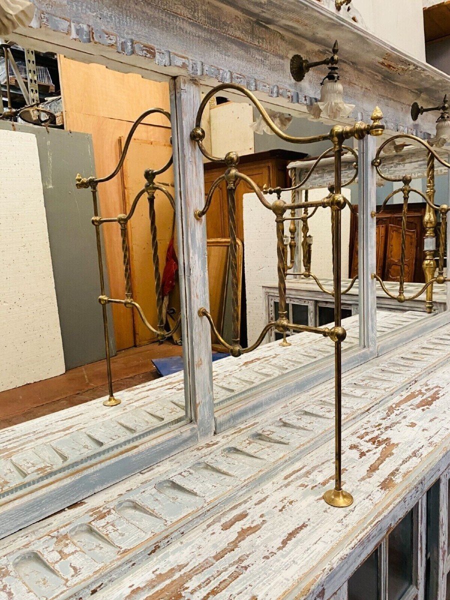 Store Counter With Sliding Door In Patinated Wood XX Century-photo-2