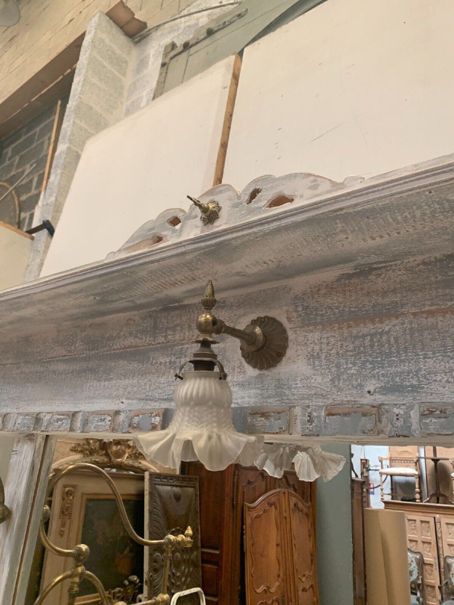 Store Counter With Sliding Door In Patinated Wood XX Century-photo-7