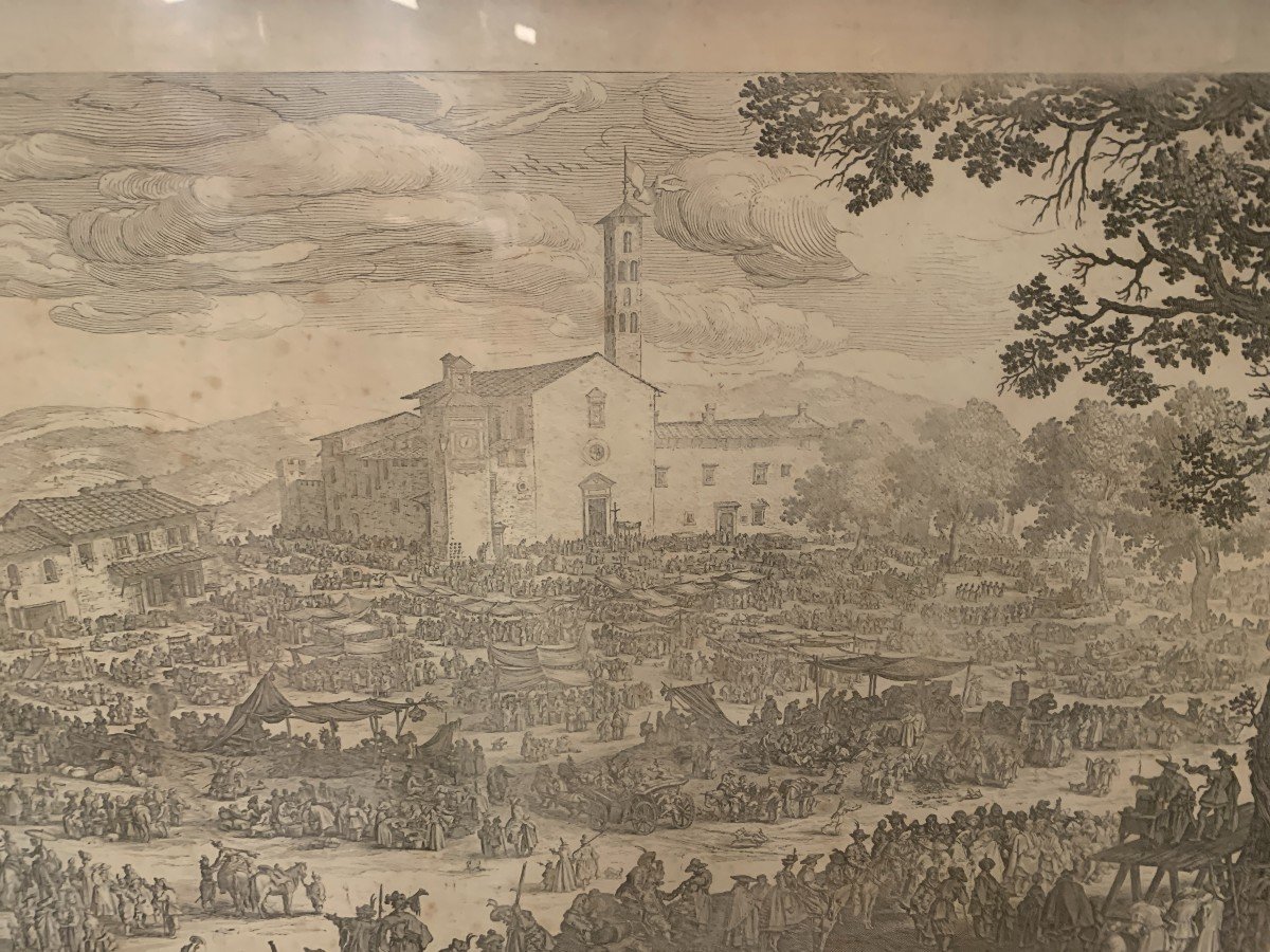 Black And White Engraving Of The Surroundings Of A XIX Century City-photo-3