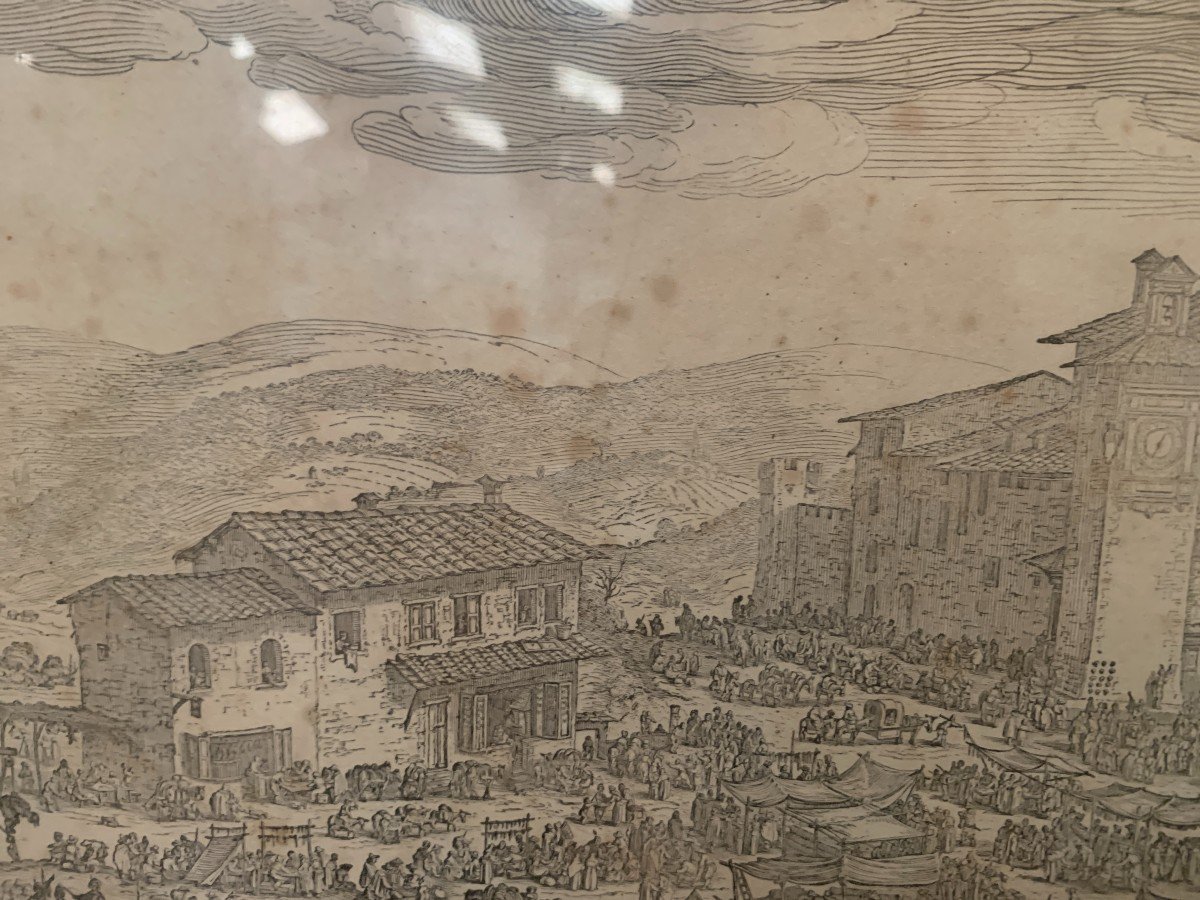 Black And White Engraving Of The Surroundings Of A XIX Century City-photo-7