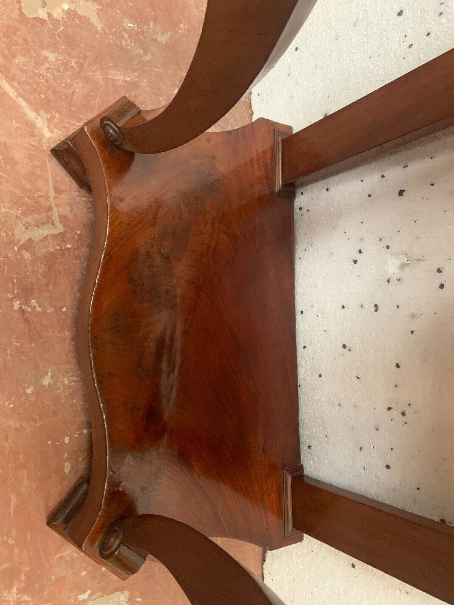 Louis Philippe Console In Mahogany And Veneer XIX Century-photo-1