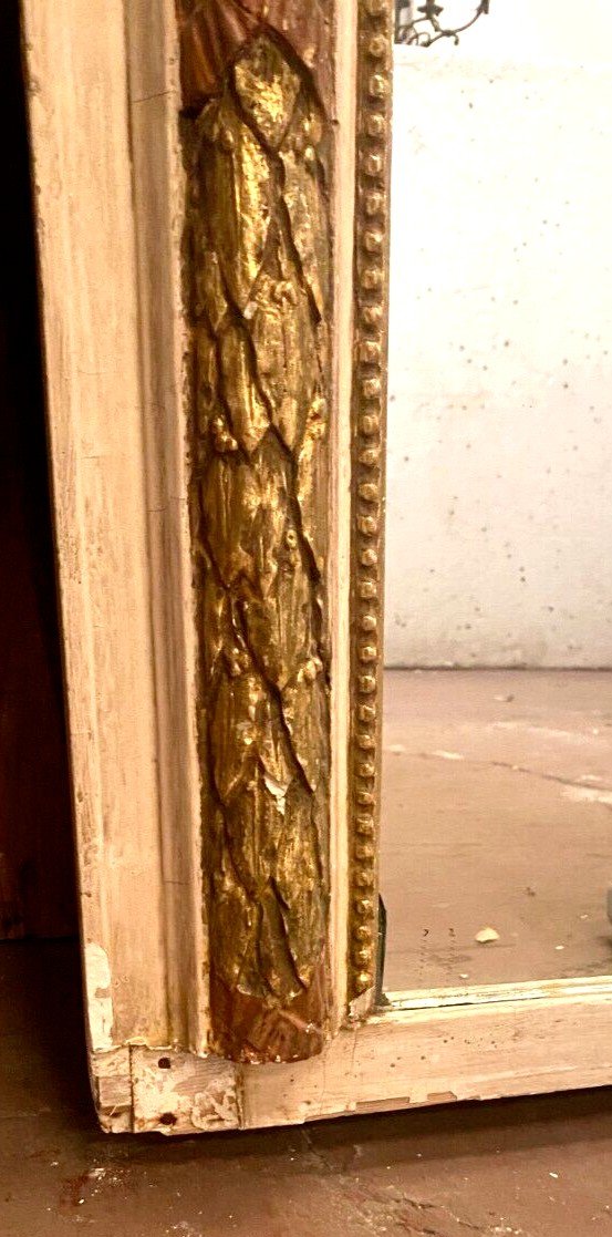 Louis XV Style Mirror In Wood And Gilded And Patinated Stucco 19th Century-photo-1