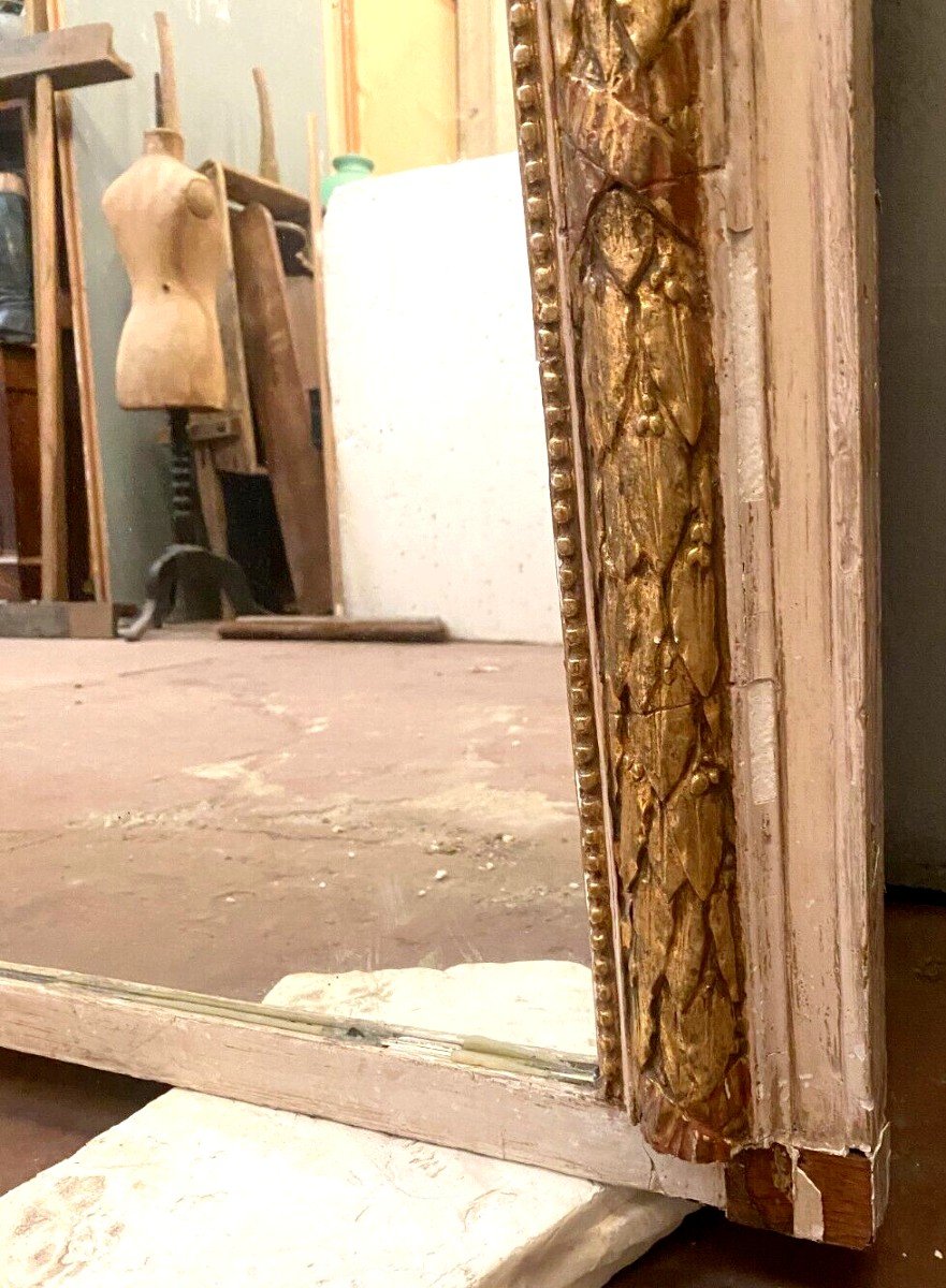 Louis XV Style Mirror In Wood And Gilded And Patinated Stucco 19th Century-photo-5