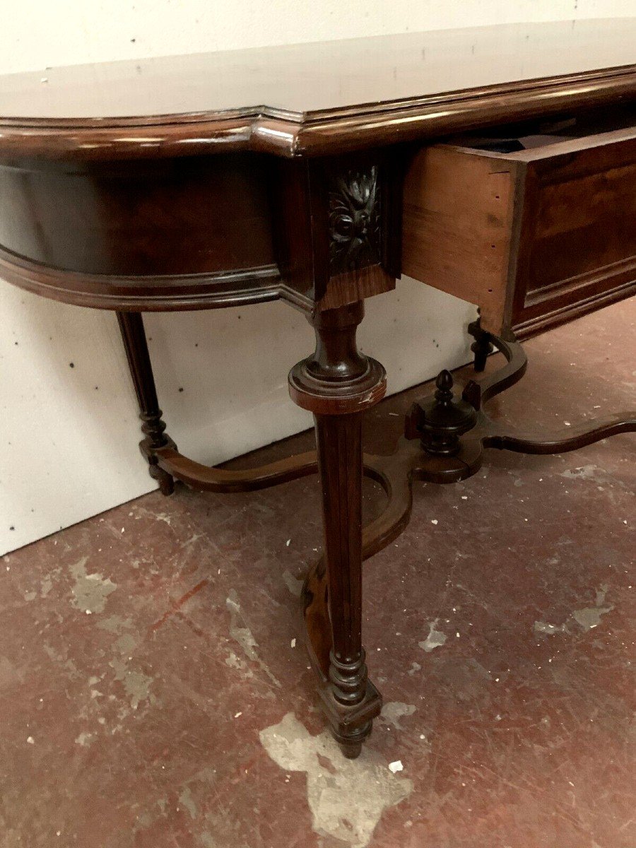 Napoleon III Desk Table In Rosewood And Veneer 19th Century-photo-1