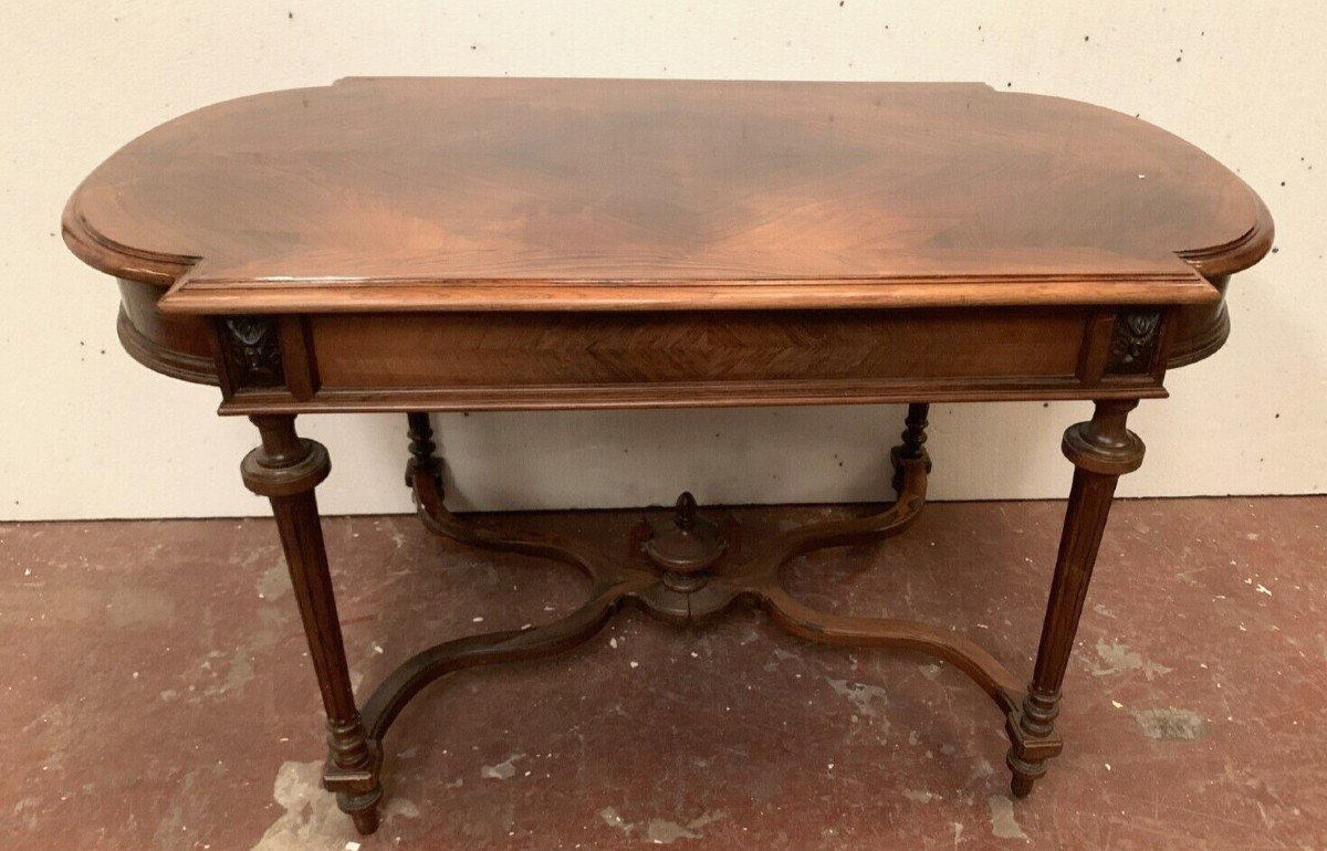 Napoleon III Desk Table In Rosewood And Veneer 19th Century-photo-3